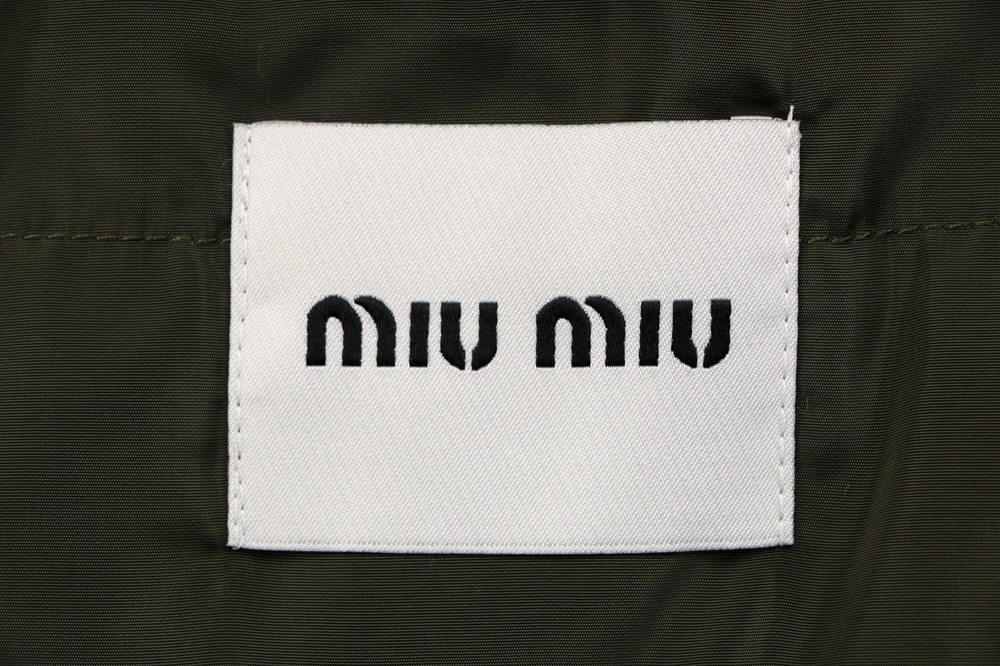 Miu Miu Automne Shearling Hooded Down Jacket Brand label