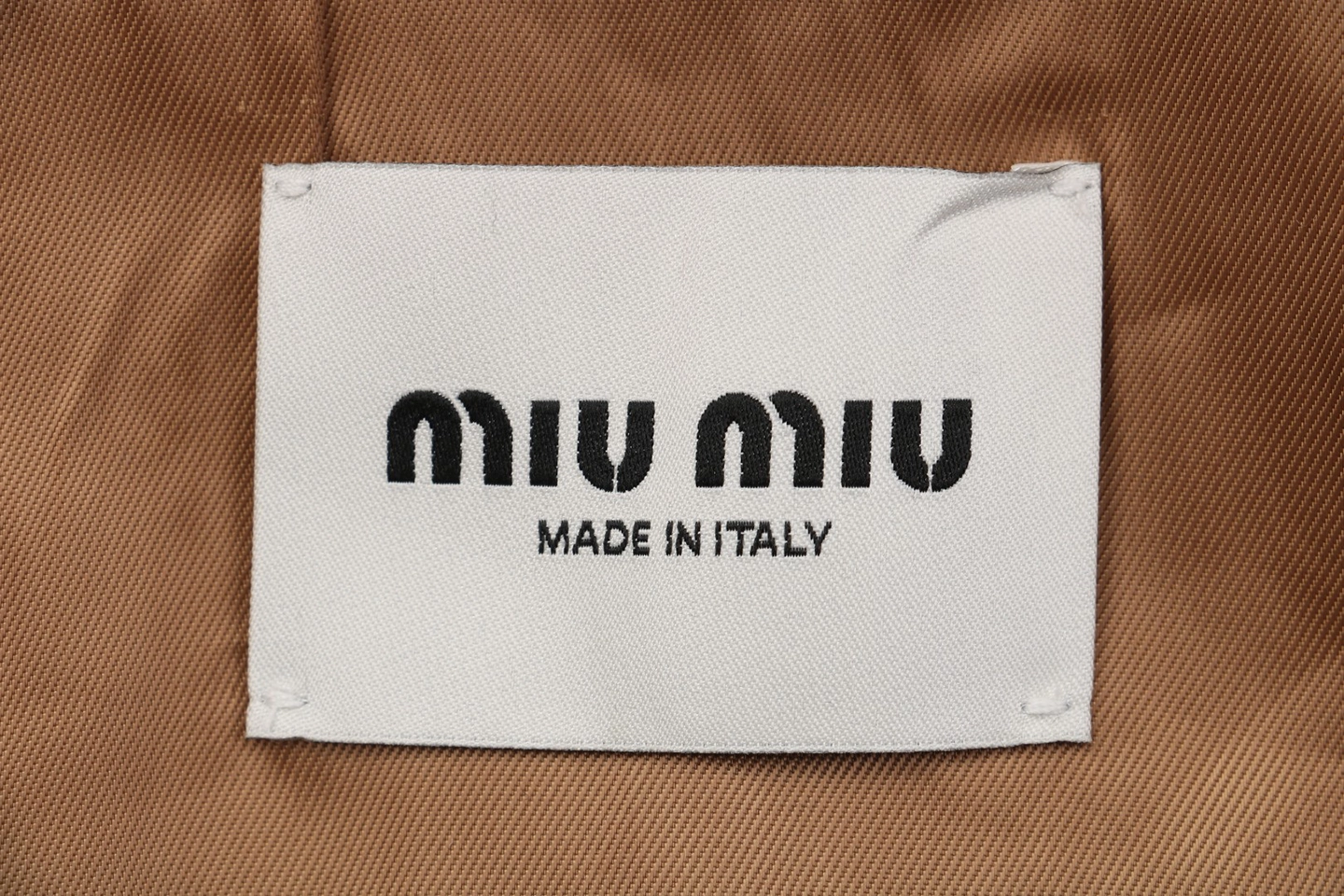 Miu Miu Color-Block Camel Hair Double-Layer Jacket Brand label
