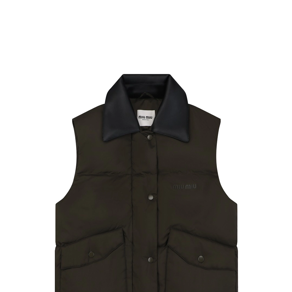 Miu Miu Leather Collar Down Vest