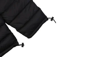 Miu Miu Minimal Logo Stand Collar Quilted Down Jacket Black Cuff