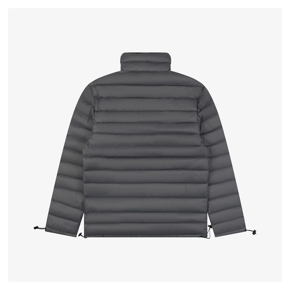 Miu Miu Minimal Logo Stand Collar Quilted Down Jacket Grey Back view