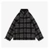 MM Plaid Shearling Jacket – Grey Black