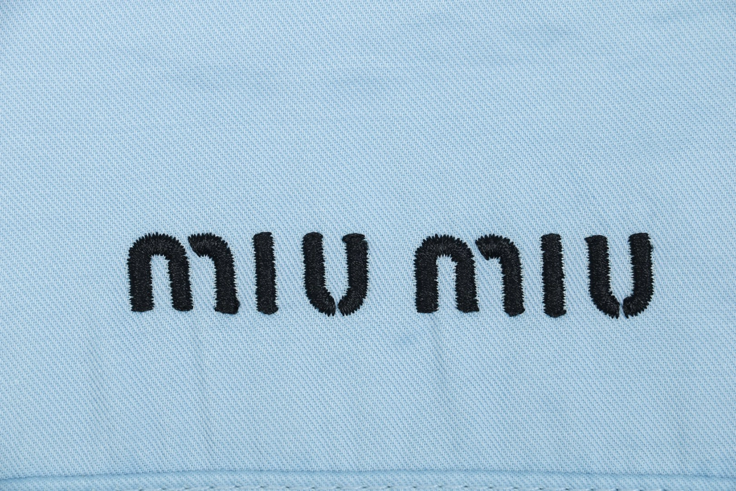 Miu Miu Poplin Bow Detail Shirt Blue Brand