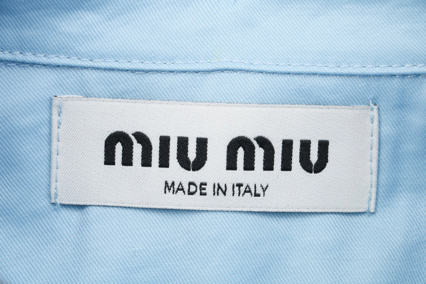 Miu Miu Poplin Bow Detail Shirt Brand label