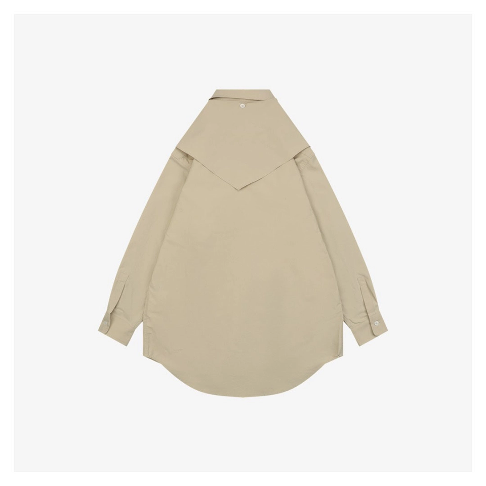 Miu Miu Poplin Bow Detail Shirt Khaki Back view