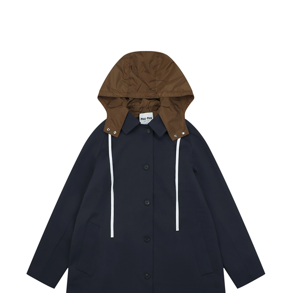 Miu Miu Single-Breasted Glossy Trench Coat