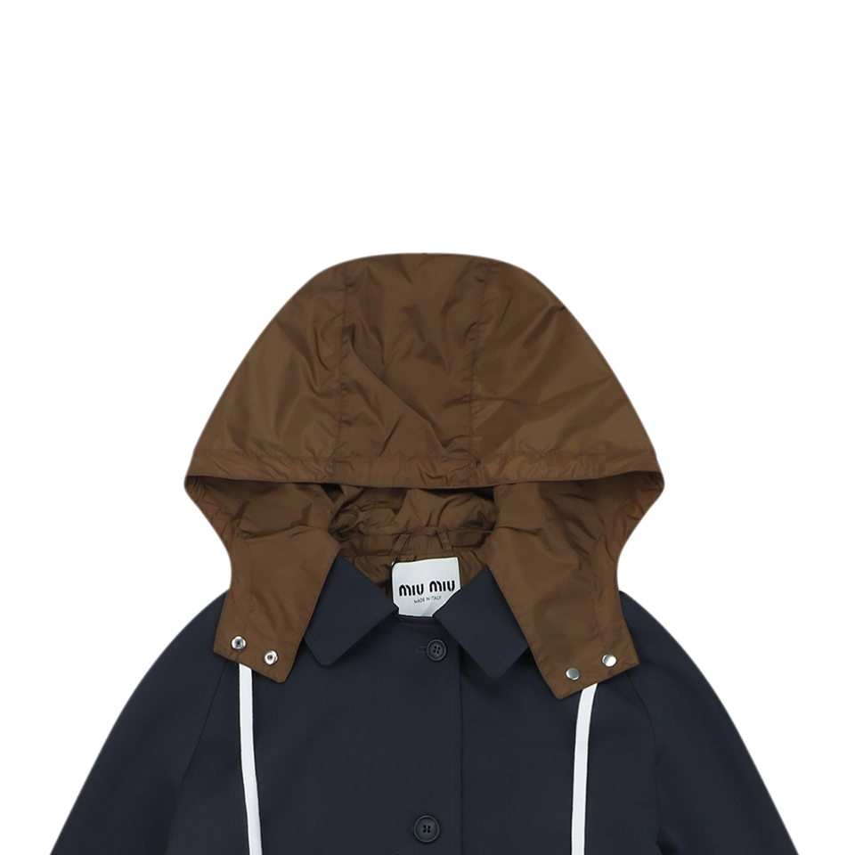 Miu Miu Single-Breasted Glossy Trench Coat