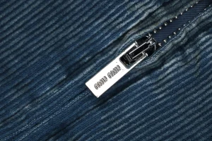Miu Miu Washed Corduroy Padded Jacket Zipper puller