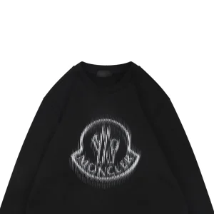 Moncler 3D Puff Logo Print Crewneck Sweatshirt Black