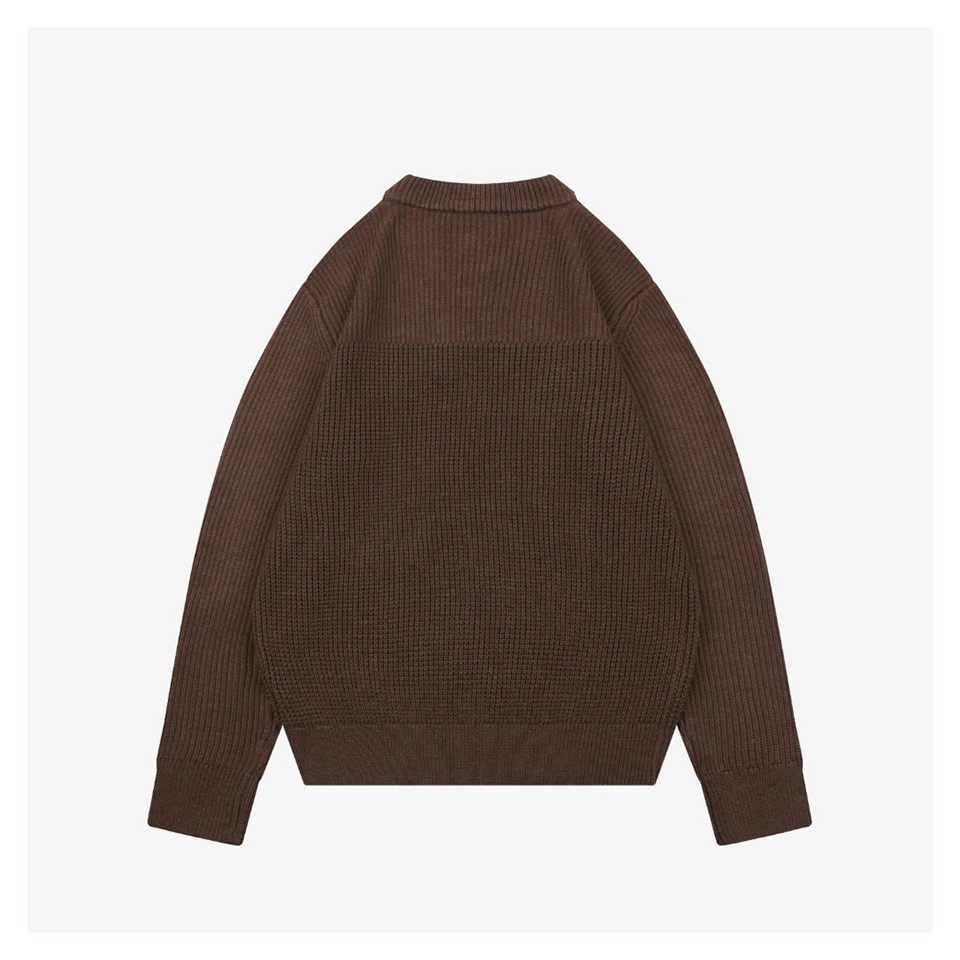 Moncler Arm Patch Zip Pocket Crew Neck Knit Sweater Back view