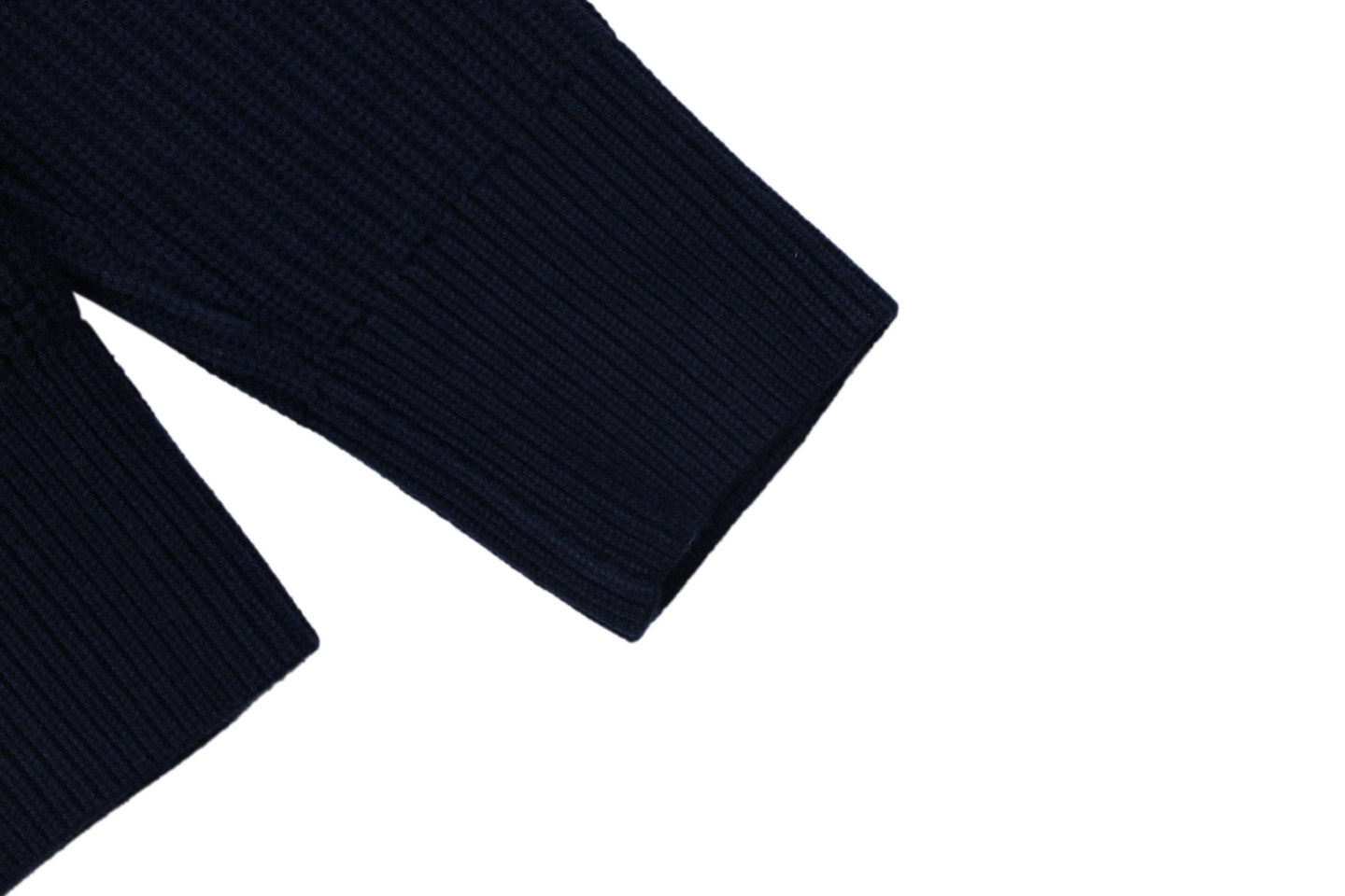 Moncler Arm Patch Zip Pocket Crew Neck Knit Sweater Black Cuff