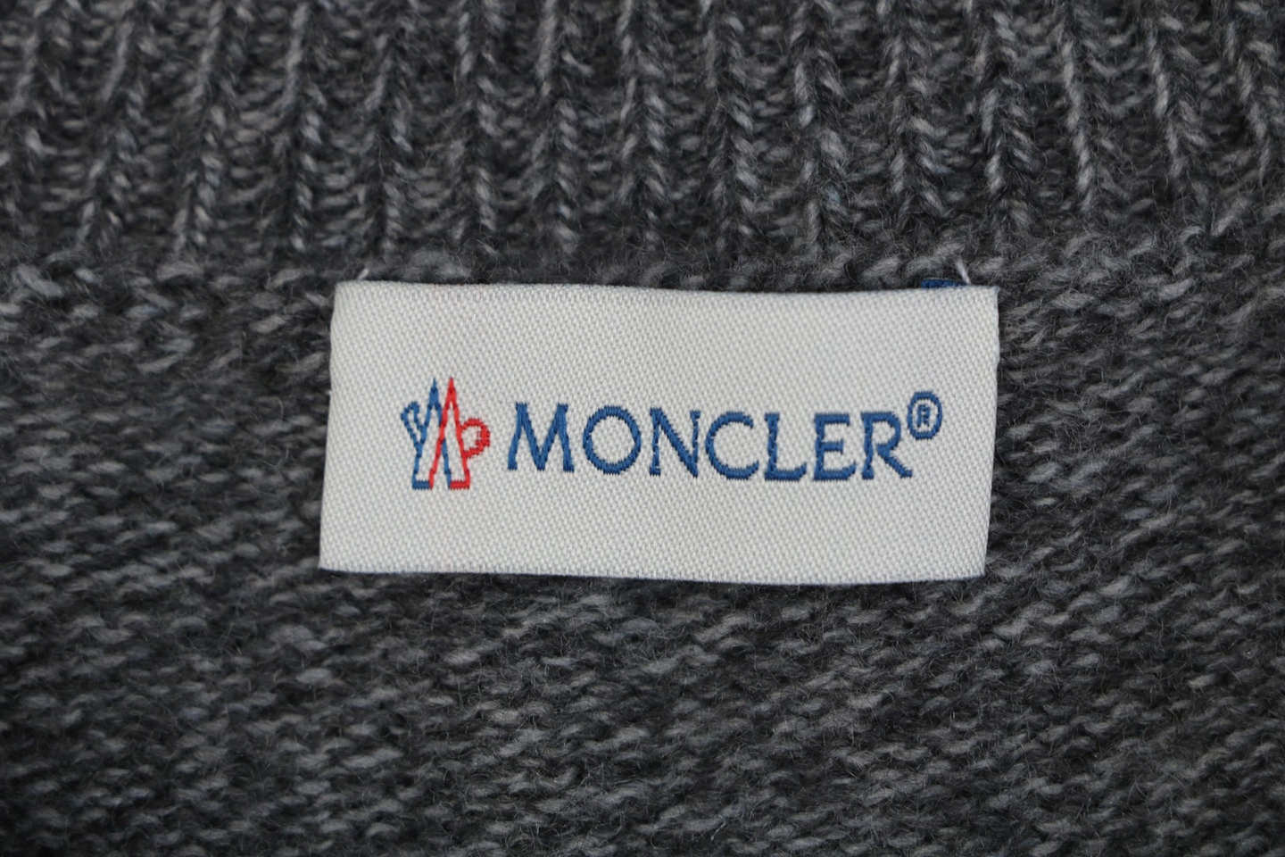 Moncler Arm Pocket Crewneck Wool Blend Sweater Brand label