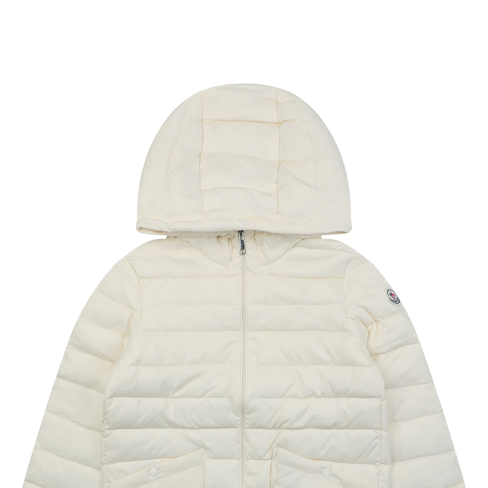 Moncler Hede Hooded Lightweight Down Jacket #506 White