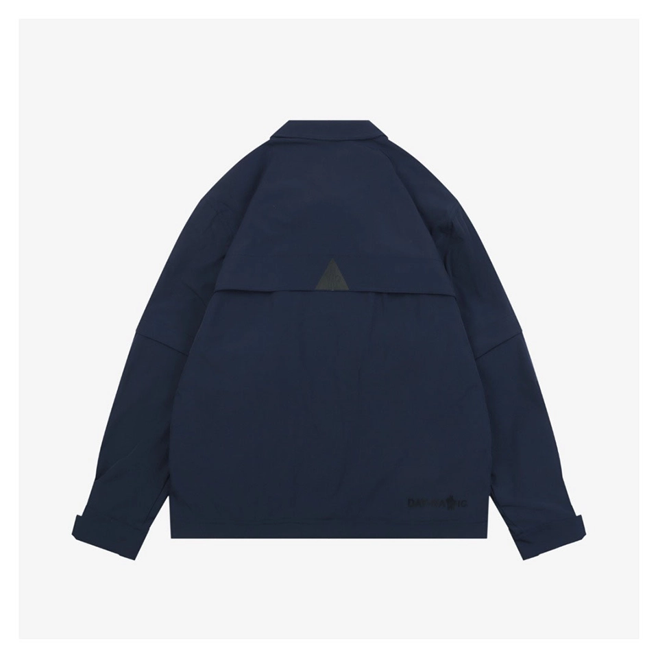 Moncler Multi-Pocket Utility Detachable Sleeve Jacket Blue Back view
