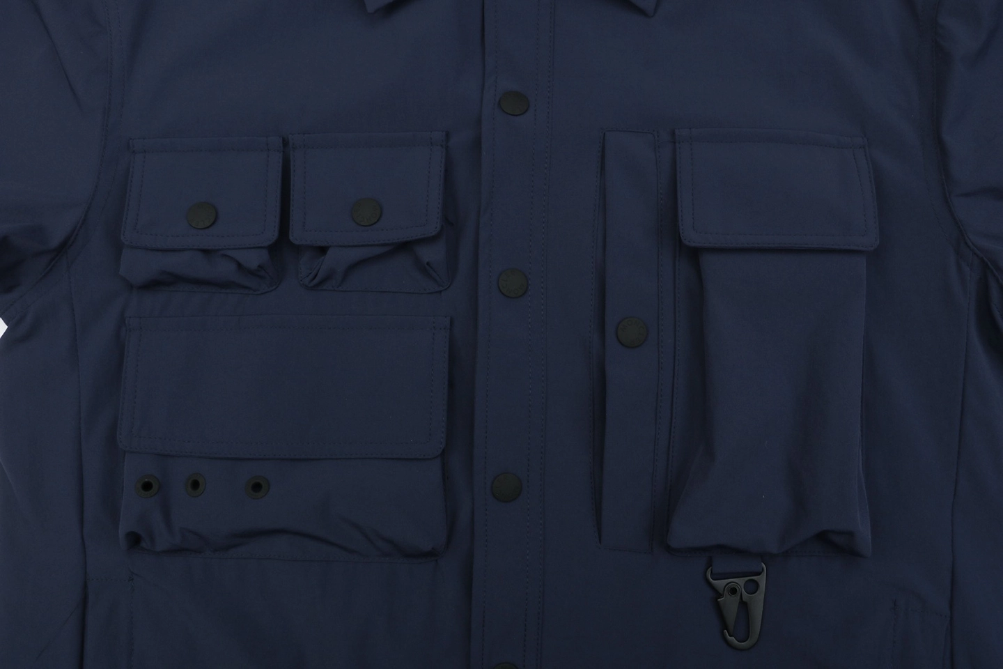 Moncler Multi-Pocket Utility Detachable Sleeve Jacket Blue Pockets