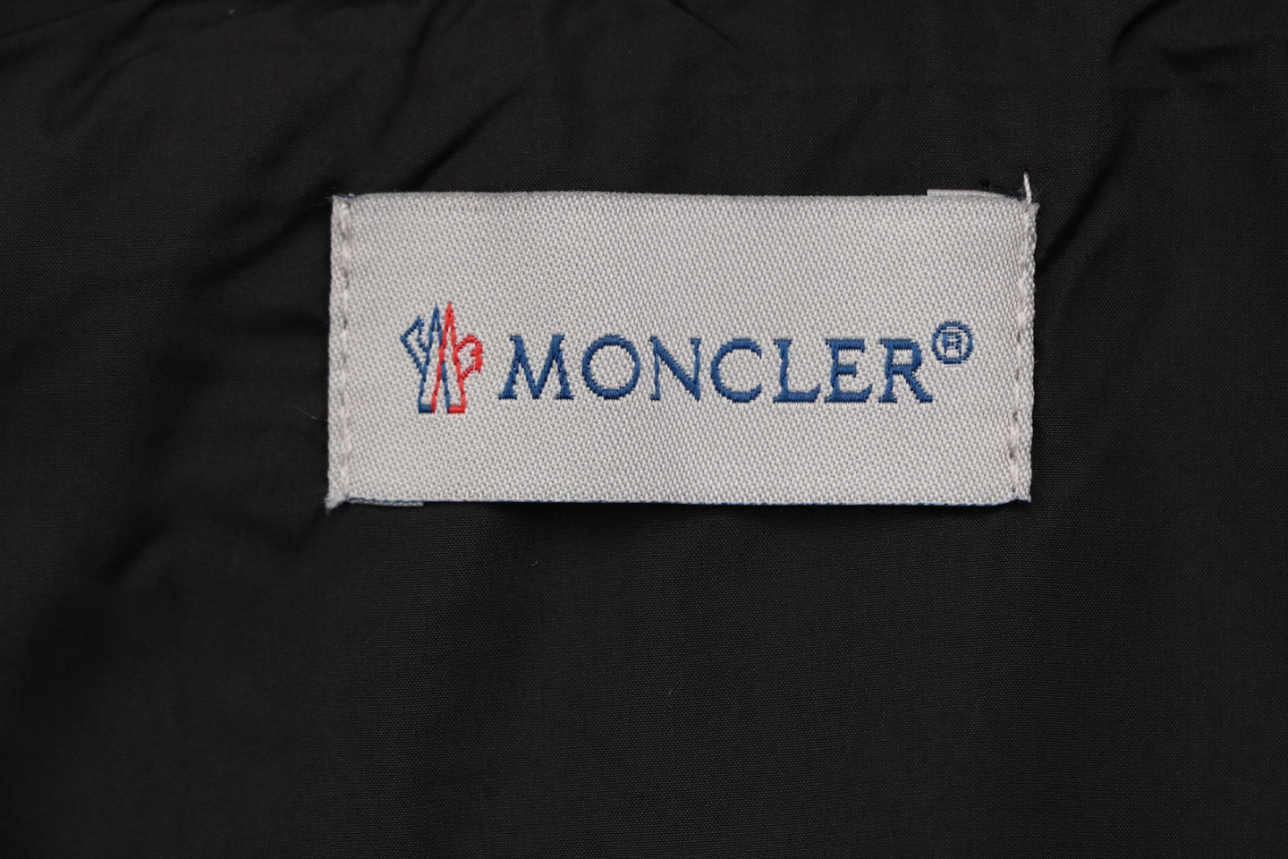 Moncler Quilted Patch Pocket Panelled Down Jacket Black Brand label