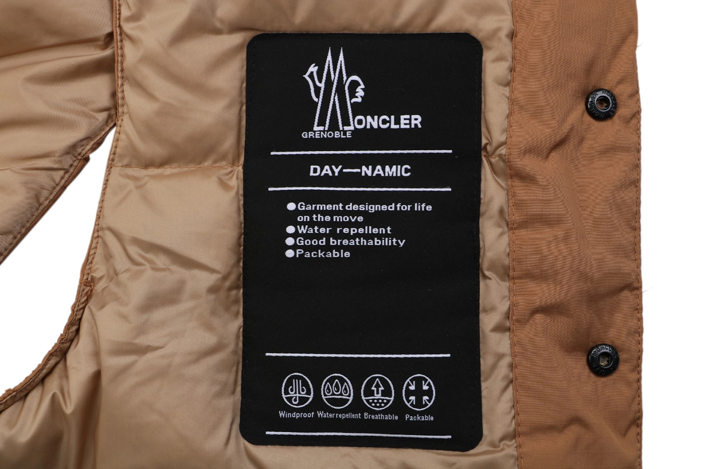 Moncler Tongass Utility Down Vest #MX-33 Brown Brand label