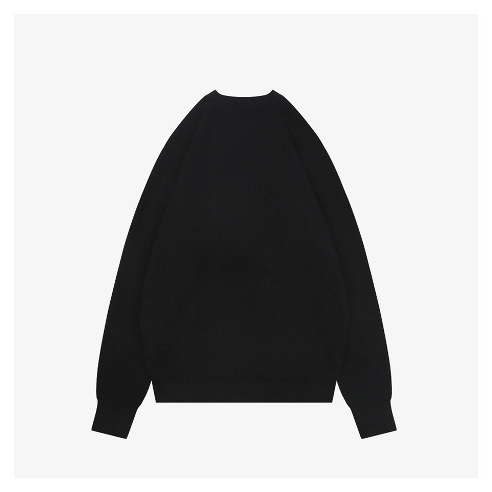Mxxcler Tricolor Ribbed Collar Crewneck Knit Sweater Back view