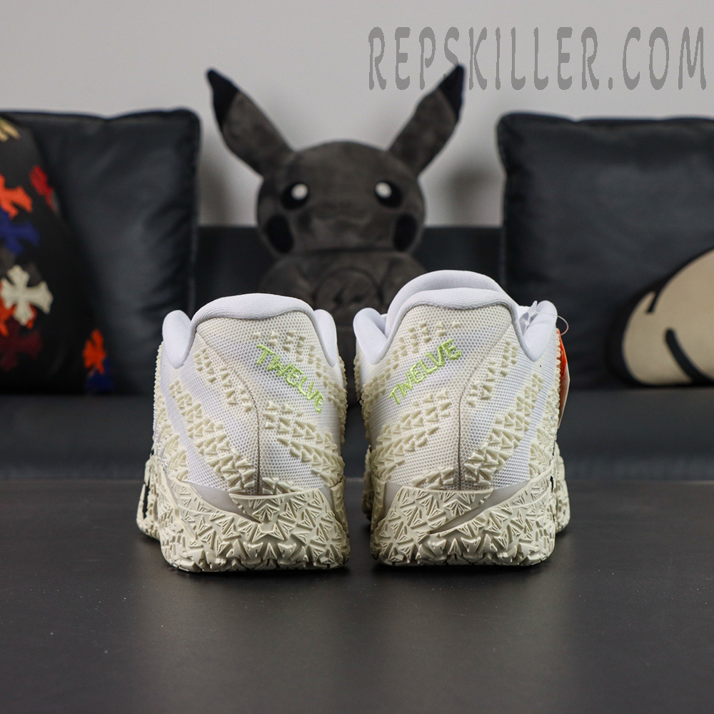 Nike Ja 3 EP “Sound Check” rear view with aligned heels highlighting stability-focused structure