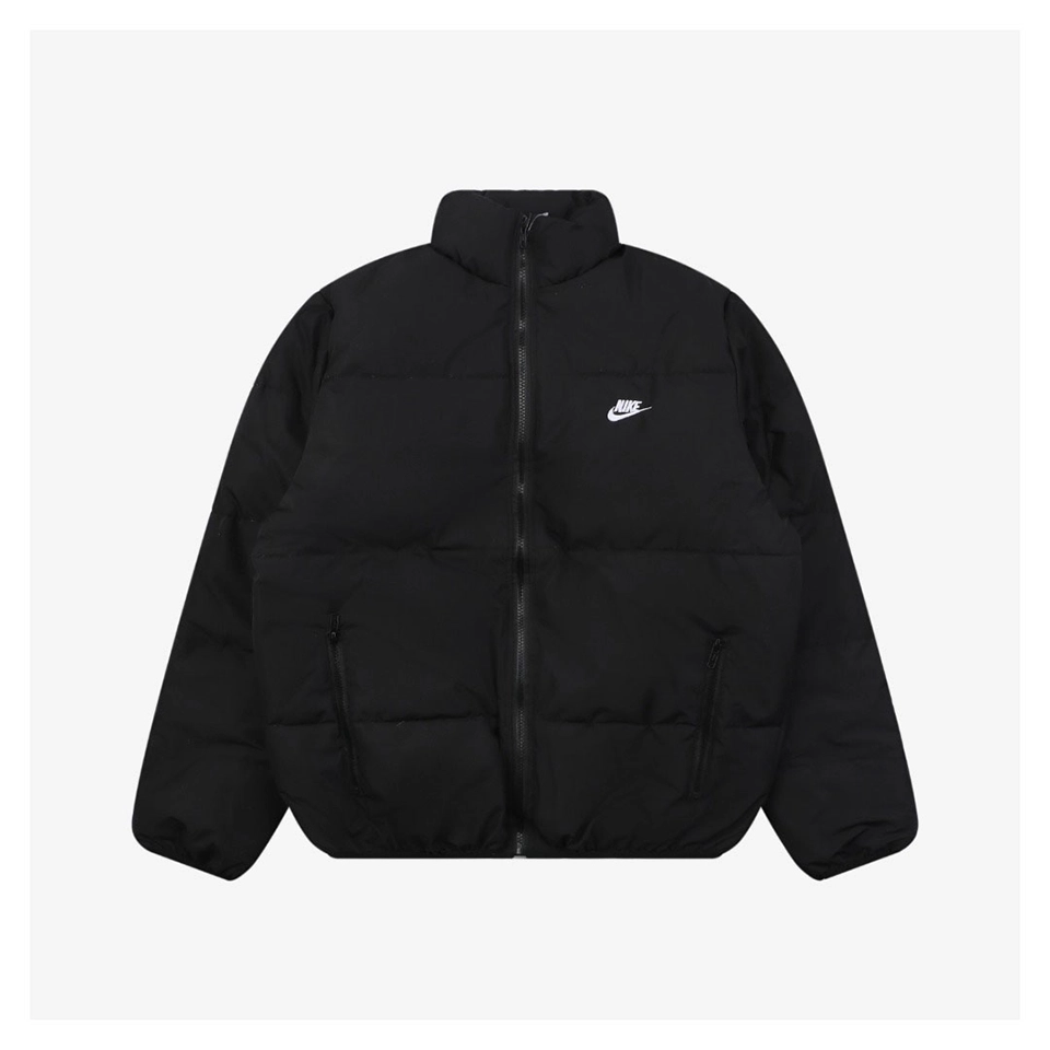 Nike Swoosh Stand Collar Down Jacket Black Front view