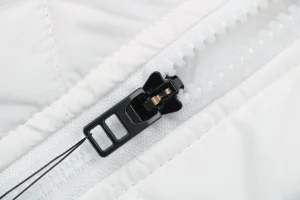 Nike Windrunner Diagonal Quilted Hooded Down Jacket White Zipper puller