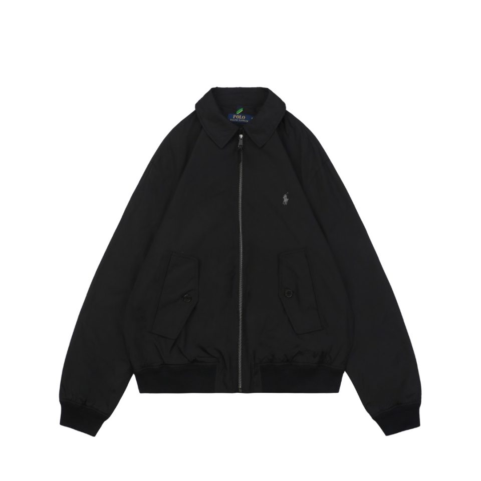Ralph Lauren Polo Pony Double Pocket Button Jacket Black Front view