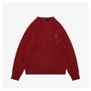 Ralph Lauren Pony Embroidered Cable-Knit Crewneck Sweater