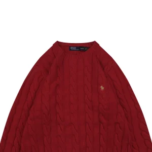 Ralph Lauren Pony Embroidered Cable-Knit Crewneck Sweater