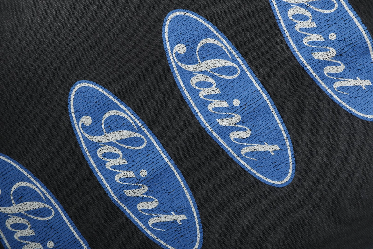 Saint Michael Blue Logo Repeated Graphic Sweatpants Print