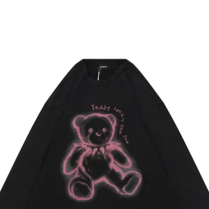 We11done Neon Outline Teddy Bear Washed Shirt