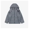 Ad Originals Trefoil Logo Hooded Down Jacket (Grey/Black)