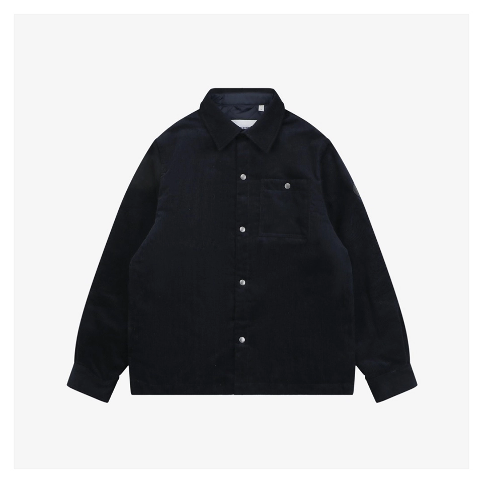 Burberry Equestrian Emblem Corduroy Padded Jacket Front view