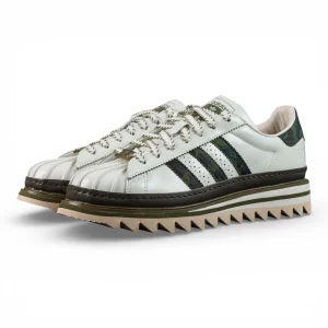 CLOT x BAPE x Adidas Superstar 'Off White Olive Cargo'