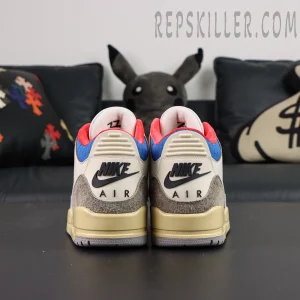Air Jordan 3 Retro “Seoul 2.0” basketball shoes, straight rear view with Nike Air heel branding