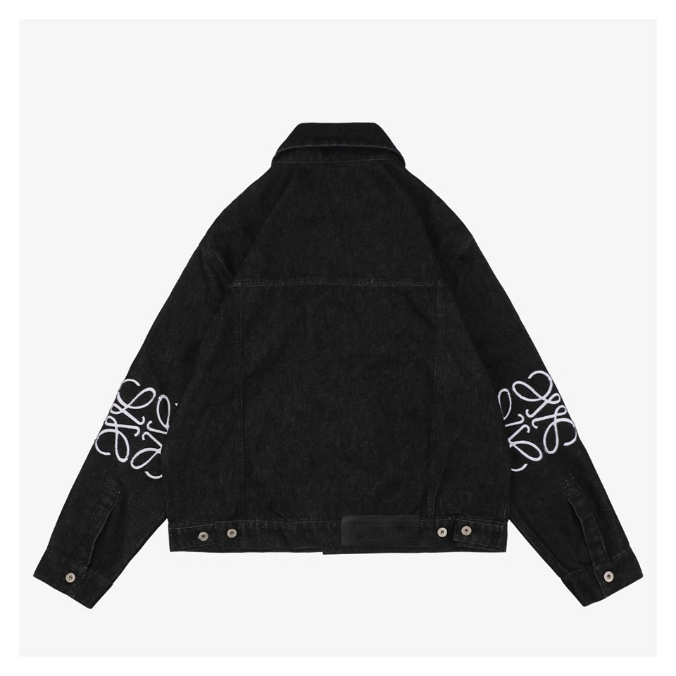 Loewe Anagram Embroidered Sleeve Denim Jacket Back view
