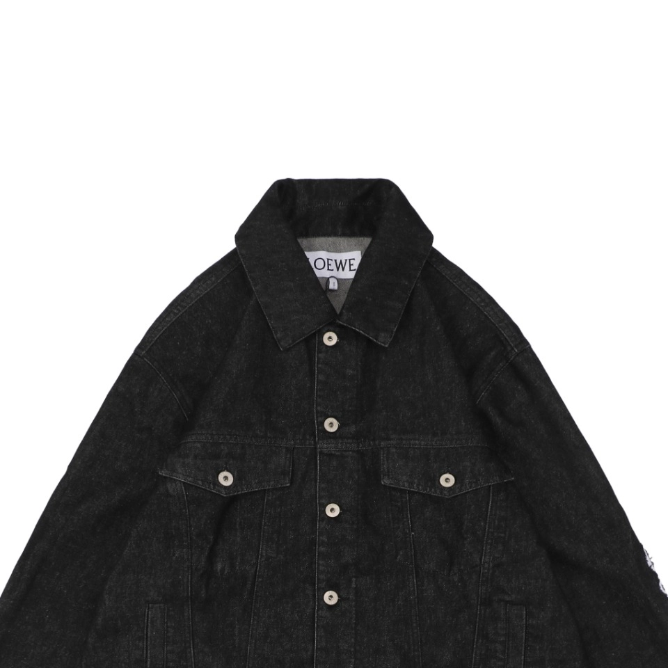 Loewe Anagram Embroidered Sleeve Denim Jacket