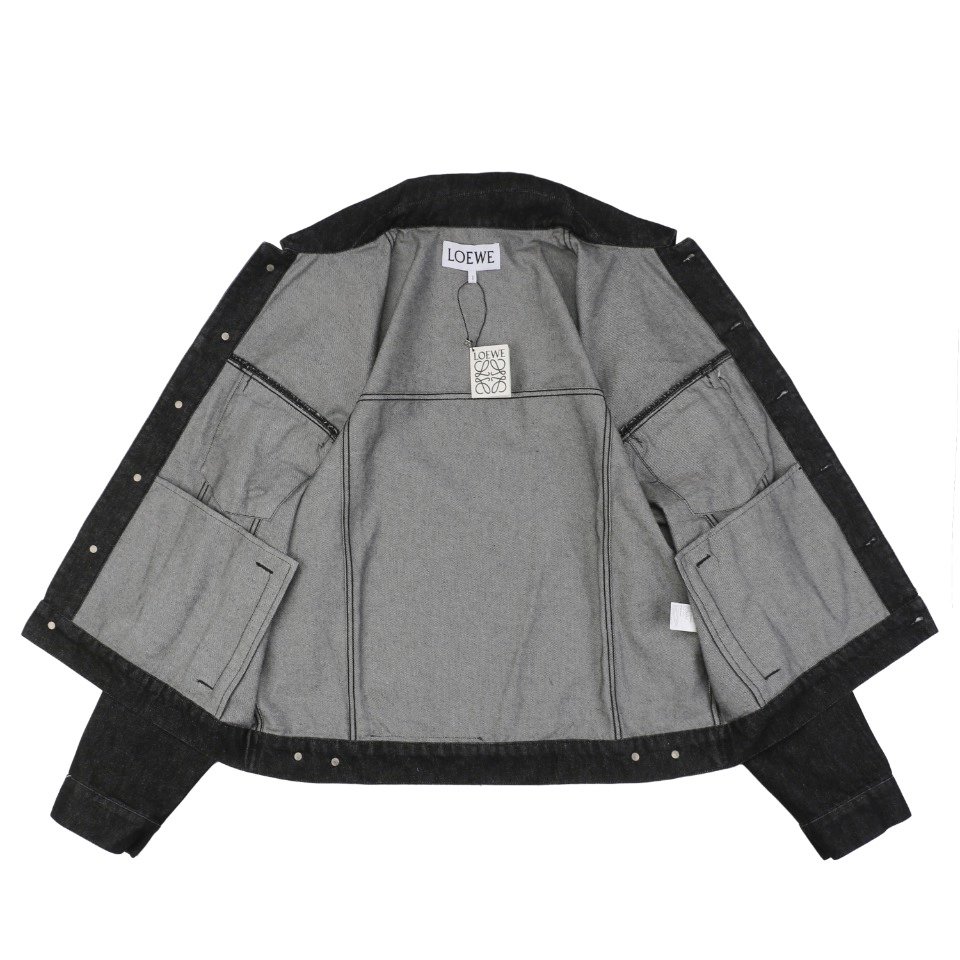 Loewe Anagram Embroidered Sleeve Denim Jacket Lining