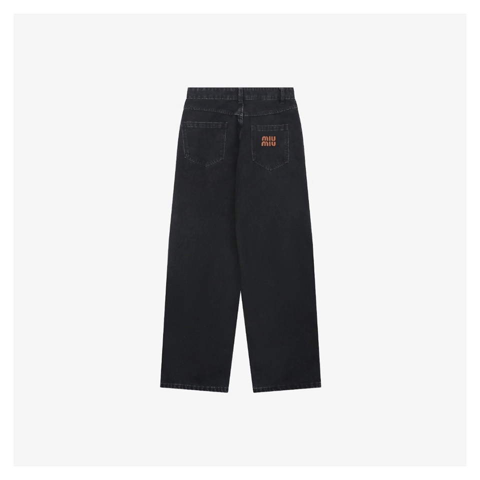Miu Miu Logo Panel Denim Trousers Back view