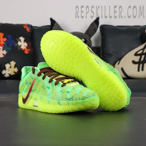 Nike Ja 3 “Zombie” basketball shoes, outsole-up view with neon green traction pattern