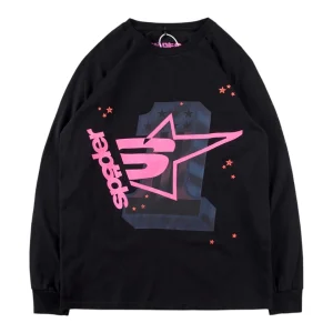 Sp5der Pink Star Logo Shirt Front view