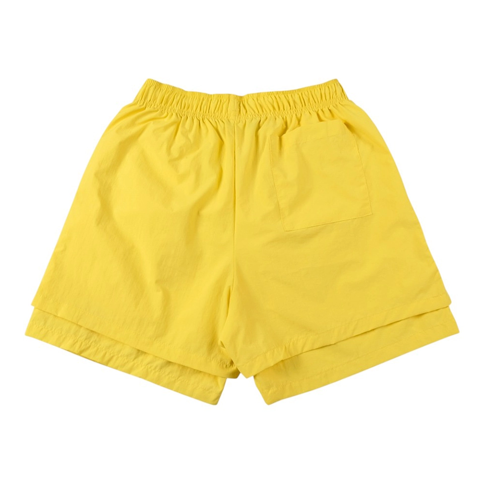 Sp5der Sunburst Yellow Logo Graphic Shorts Back view