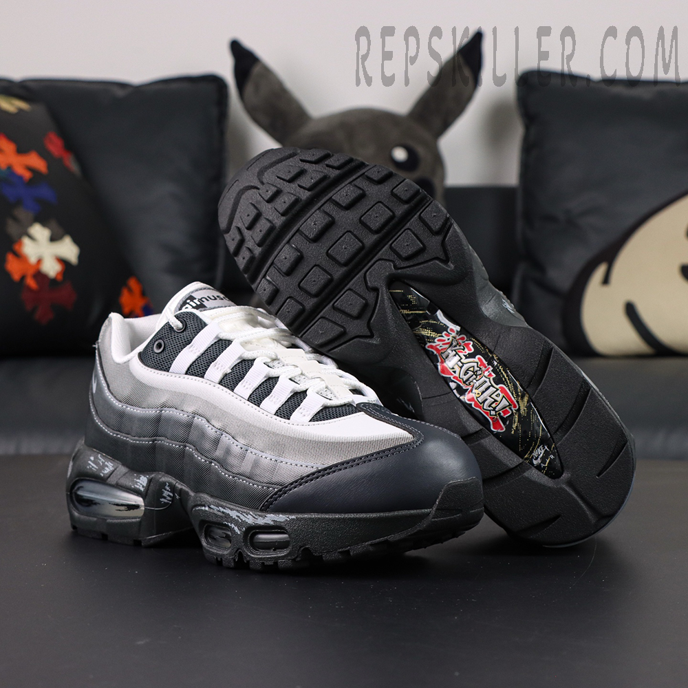 Yu-Gi-Oh! x Nike Air Max Muscle 95 Jonouchi collaboration, outsole view with co-branded graphic and traction pattern