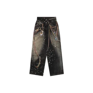 Acne Studios 1981M Chain Print Vintage Wash Denim Jeans Front view