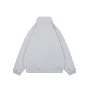 Adidas Originals Three-Stripes Stand-Collar Track Jacket Grey Back view