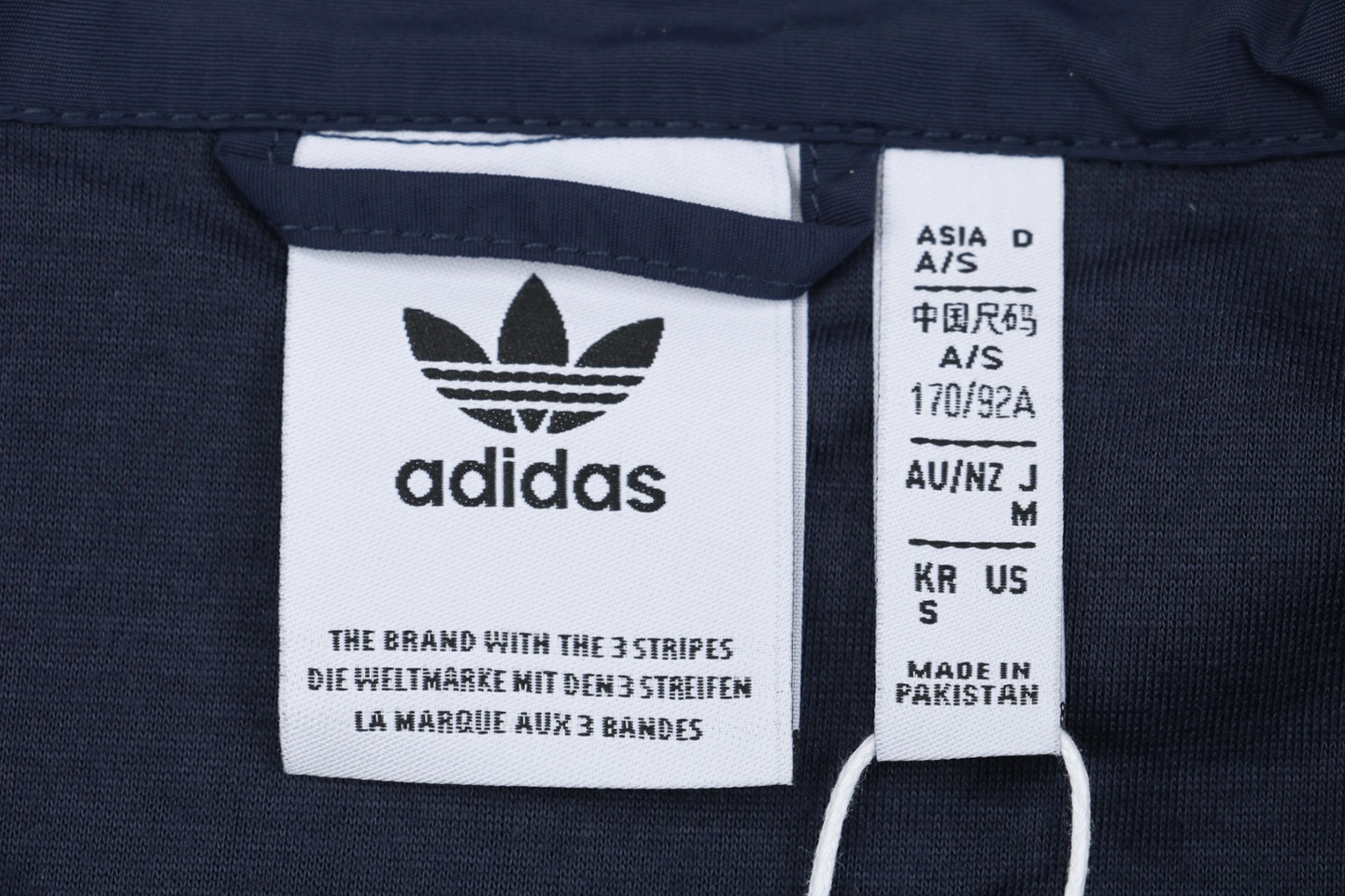 Adidas Originals Three-Stripes Stand-Collar Track Jacket Navy Brand label