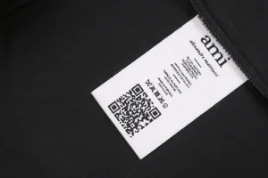 Ami Paris Ami de Cœur Embroidered T-Shirt Black Wash label