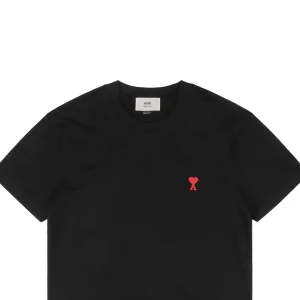 Ami Paris Ami de Cœur Embroidered T-Shirt Black