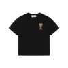 Ami Paris Big Heart Logo Embroidered Cotton T-Shirt