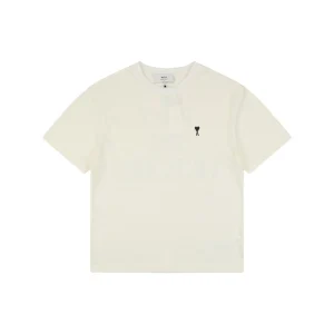 Ami Paris Heart Logo PDV Print Cotton T-Shirt Front view