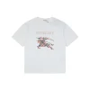 BBry Cross Stitch Check Equestrian Knight Logo Embroidered Washed Cotton T-Shirt (White/Black)